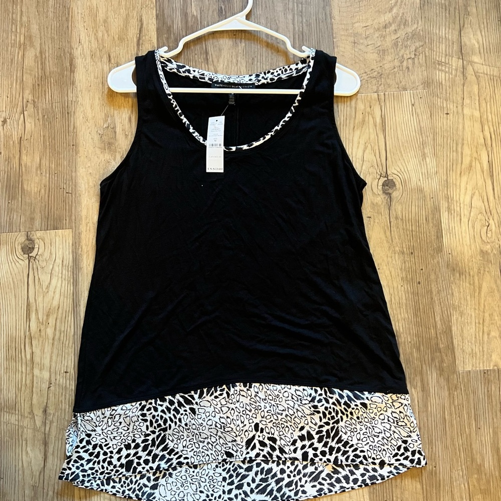 White House Black Market Woven Hem Tank Top - Size Med NWT‎ - Picture 3 of 7